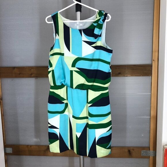 Ricki's Dresses & Skirts - Ricki's Blue Green Yellow Geometric‎ Dress Sz 8